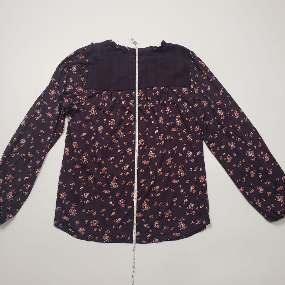 Mason & Belle Floral LS Blouse Women's Size Medium Plum Cottagecore Grandmacore - Picture 5 of 14
